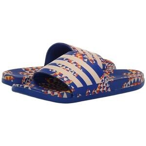 NWT adidas Women's Adilette Sandals Slide, Bold Blue/Bliss Orange/Bold Blue, 10